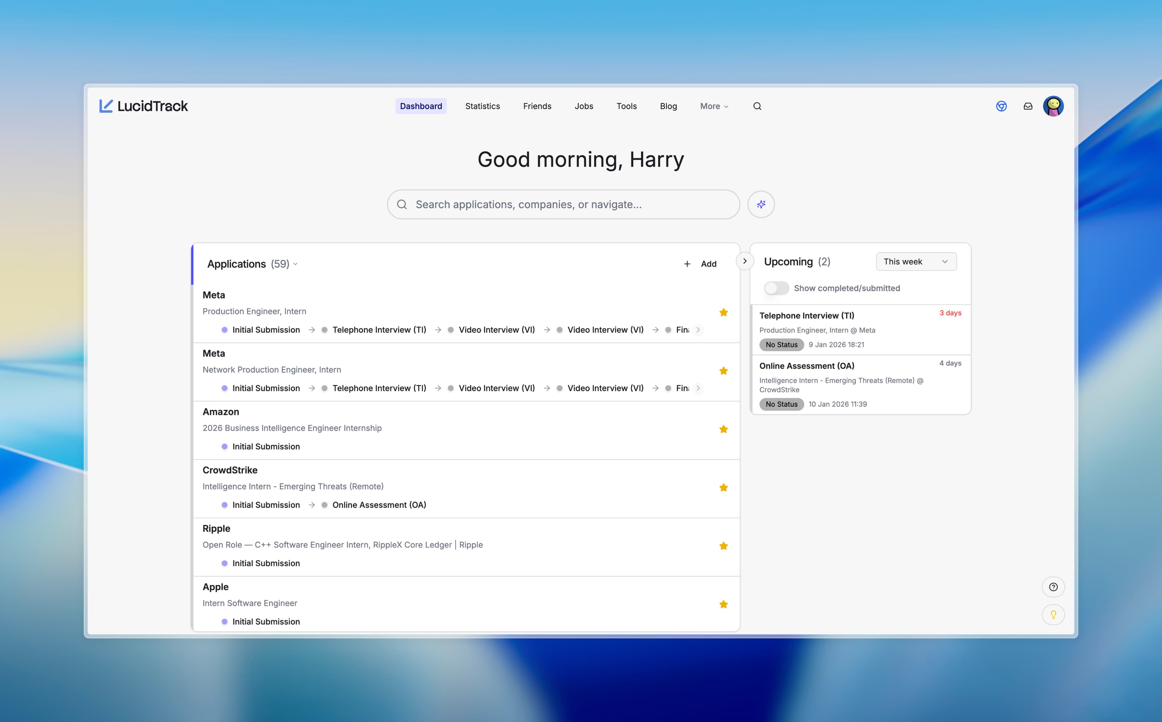LucidTrack Dashboard Preview